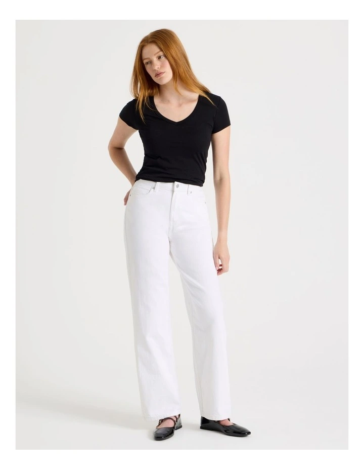 Vintage Straight High Rise Jean In Ecru image 6