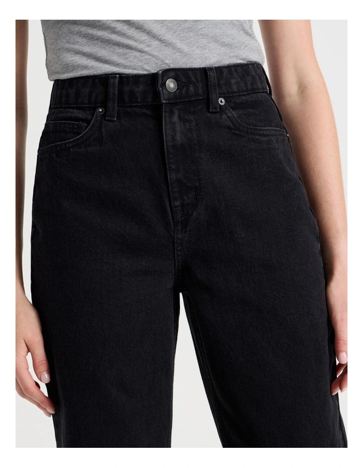 Vintage Straight High Rise Jean In Black image 4