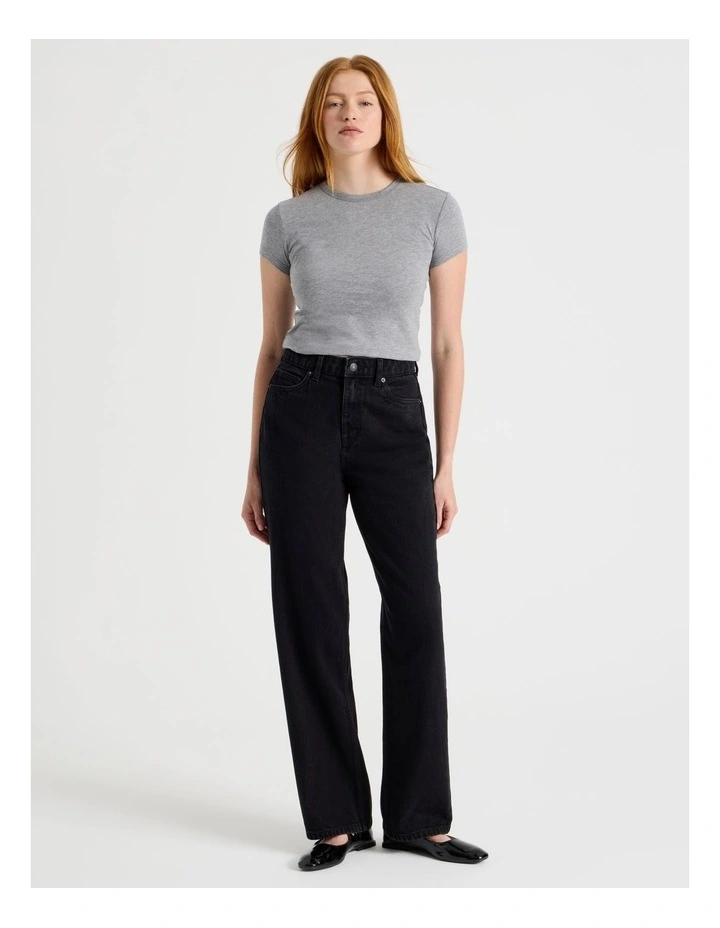 Vintage Straight High Rise Jean In Black image 5