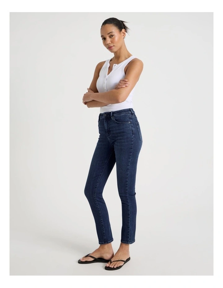 Slim Shape In High Rise Jean In Dark Indigo image 4
