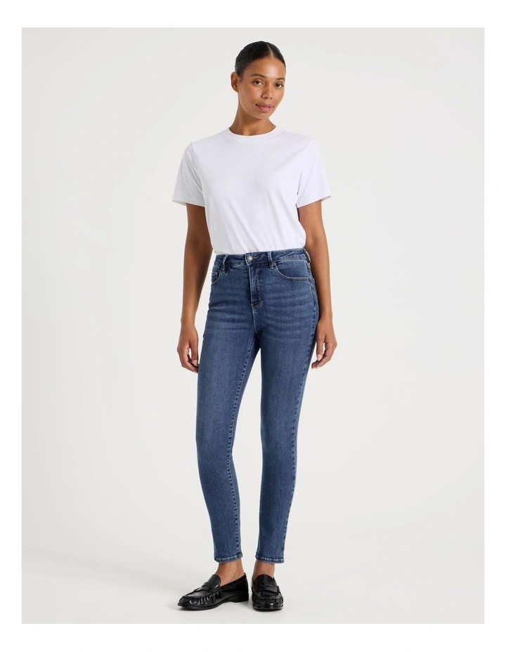 Slim Shape In High Rise Jean in Medium Indigo image 1