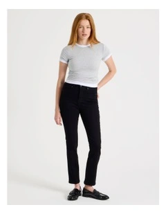 Slim Shape In High Rise Jean in Black