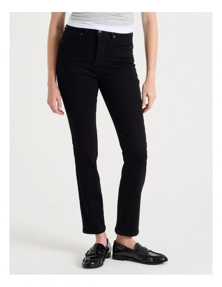 Slim Shape In High Rise Jean in Black image 2
