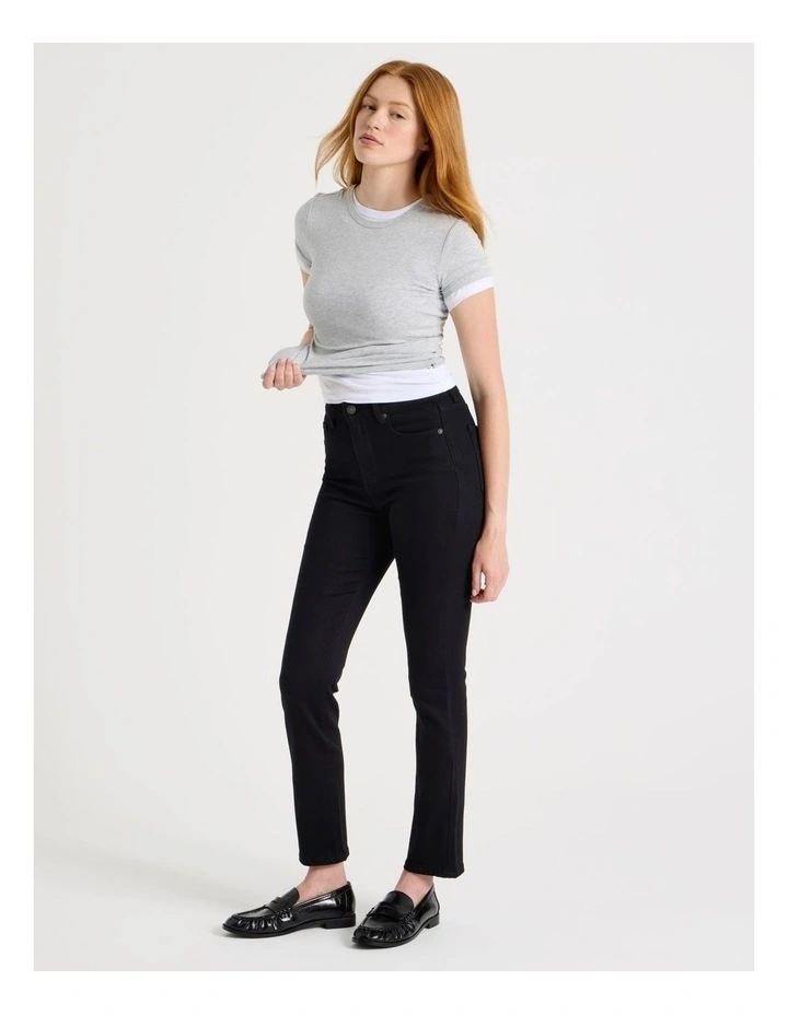 Slim Shape In High Rise Jean in Black image 3