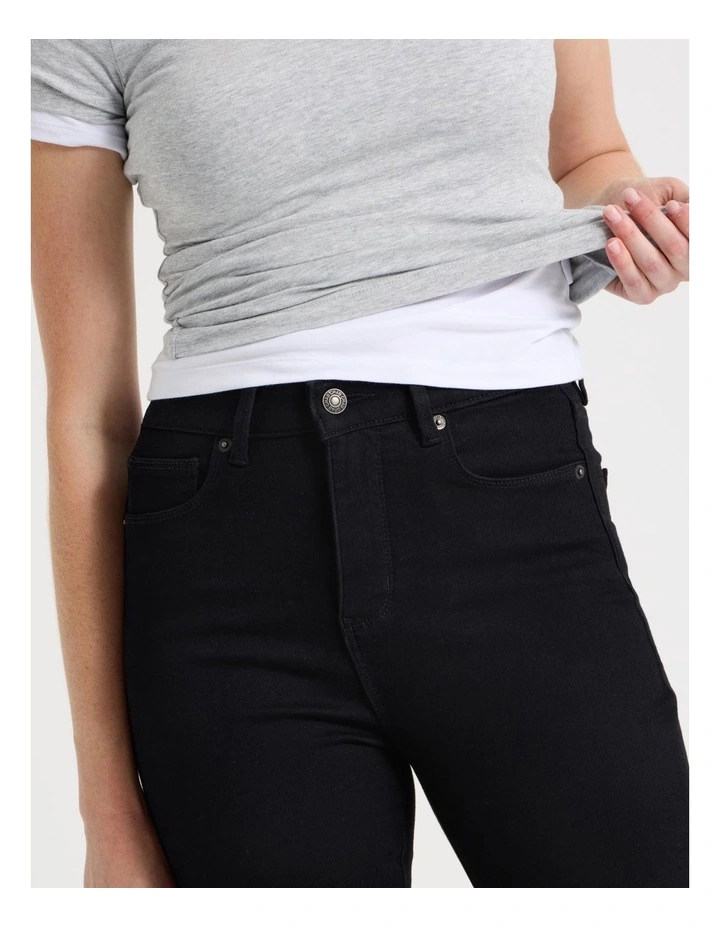 Slim Shape In High Rise Jean in Black image 4