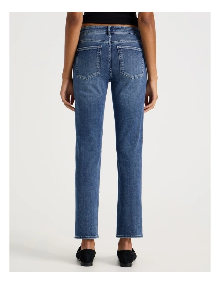 Straight Shape In Mid Rise Jean in Medium Indigo image 5