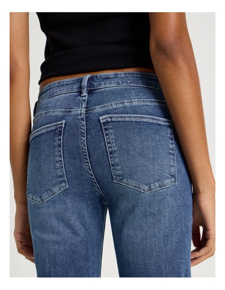 Straight Shape In Mid Rise Jean in Medium Indigo image 6