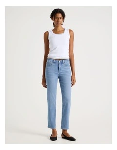 Straight Shape In Mid Rise Jean in Light Indigo