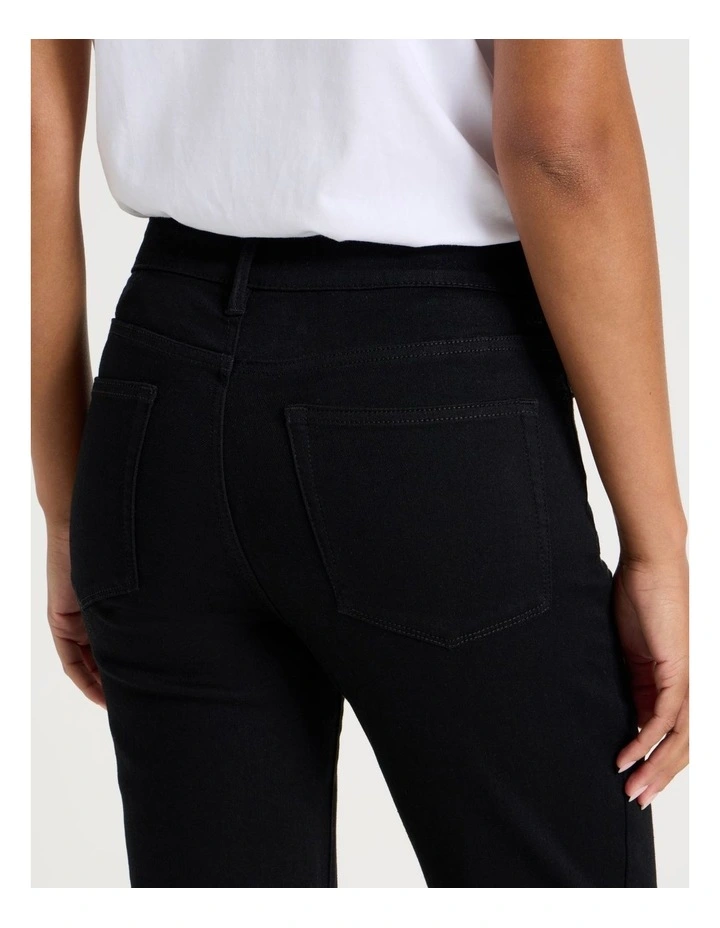 Straight Shape In Mid Rise Jean in Black image 5