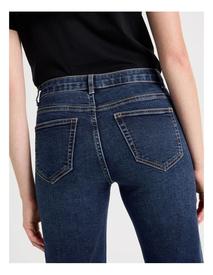 Cropped Straight Mid Rise Jean in Dark Indigo image 6