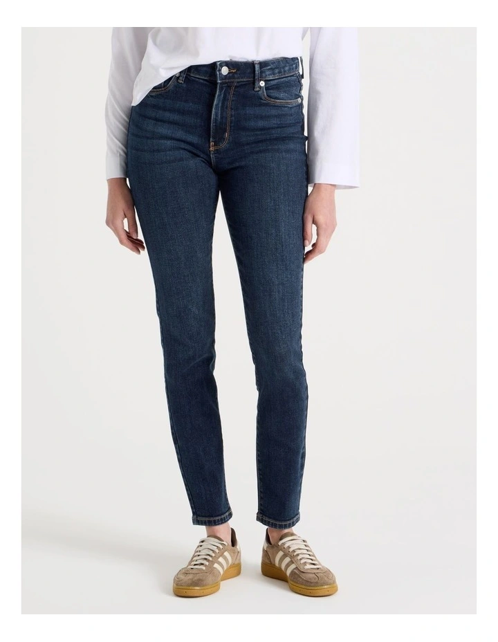 Skinny Mid Rise Jean in Medium Indigo image 2