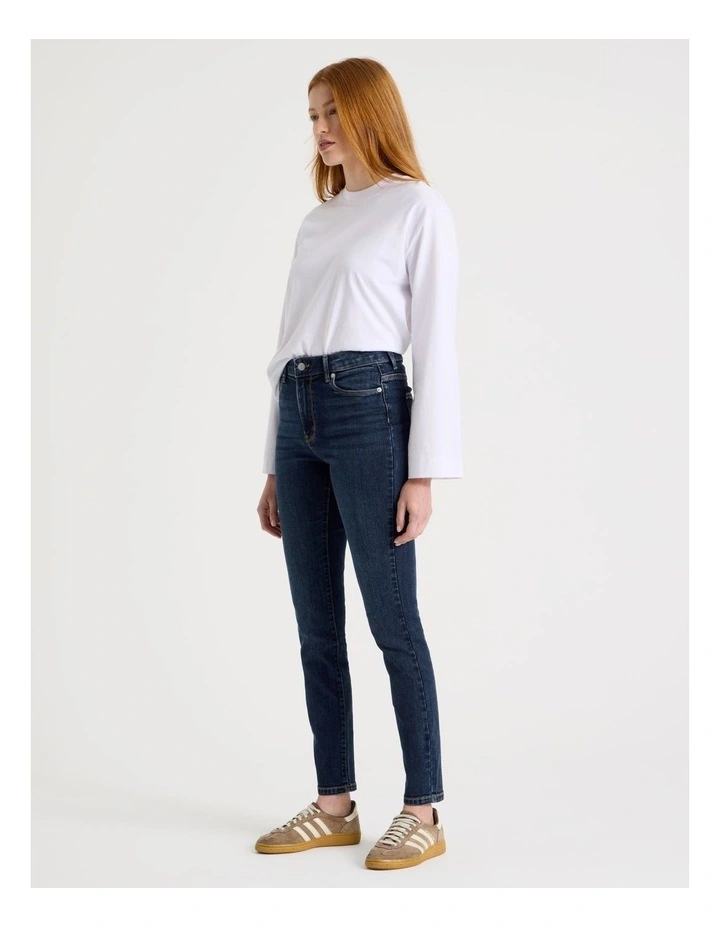 Skinny Mid Rise Jean in Medium Indigo image 3