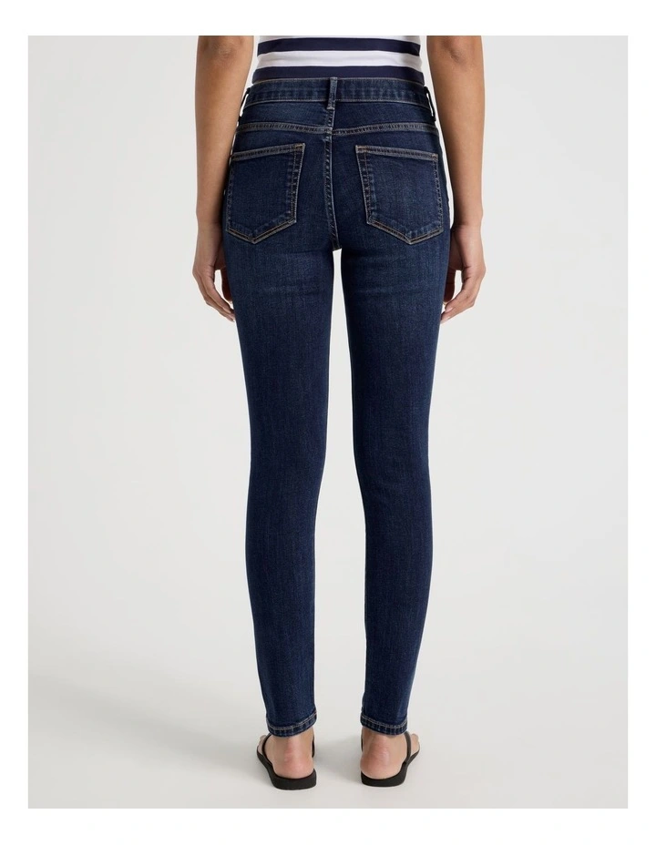 Skinny Mid Rise Jean in Medium Indigo image 6
