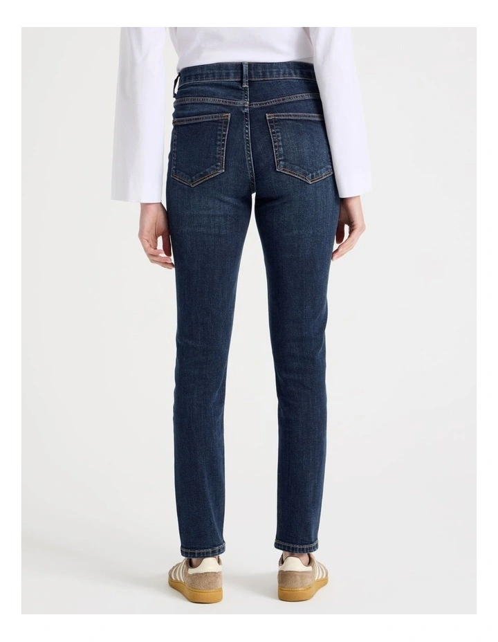 Skinny Mid Rise Jean in Medium Indigo image 6