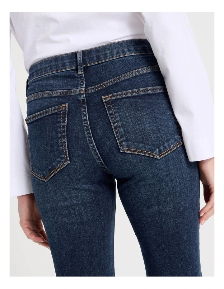 Skinny Mid Rise Jean in Medium Indigo image 7