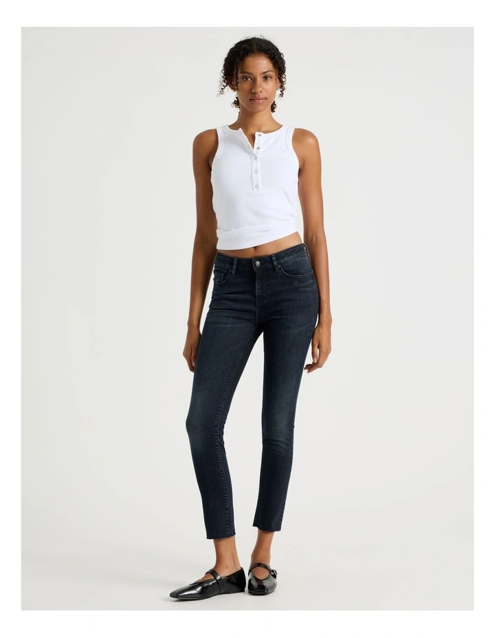 Ankle Skinny Low Rise Jean In Blue Black image 1