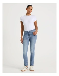 Slim Mid Rise Jean in Light Indigo