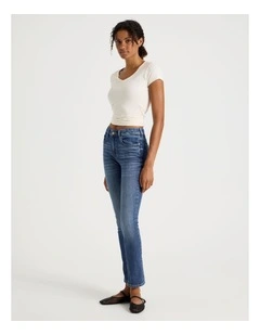 Slim Mid Rise Jean in Medium Wash