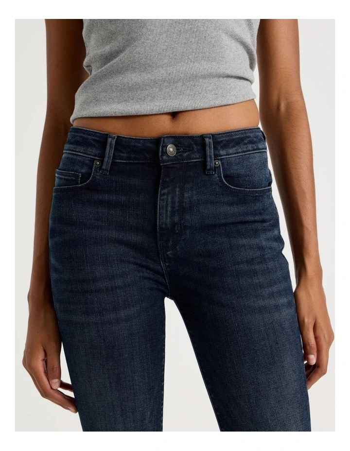 Slim Mid Rise Jean in Blue Black image 3