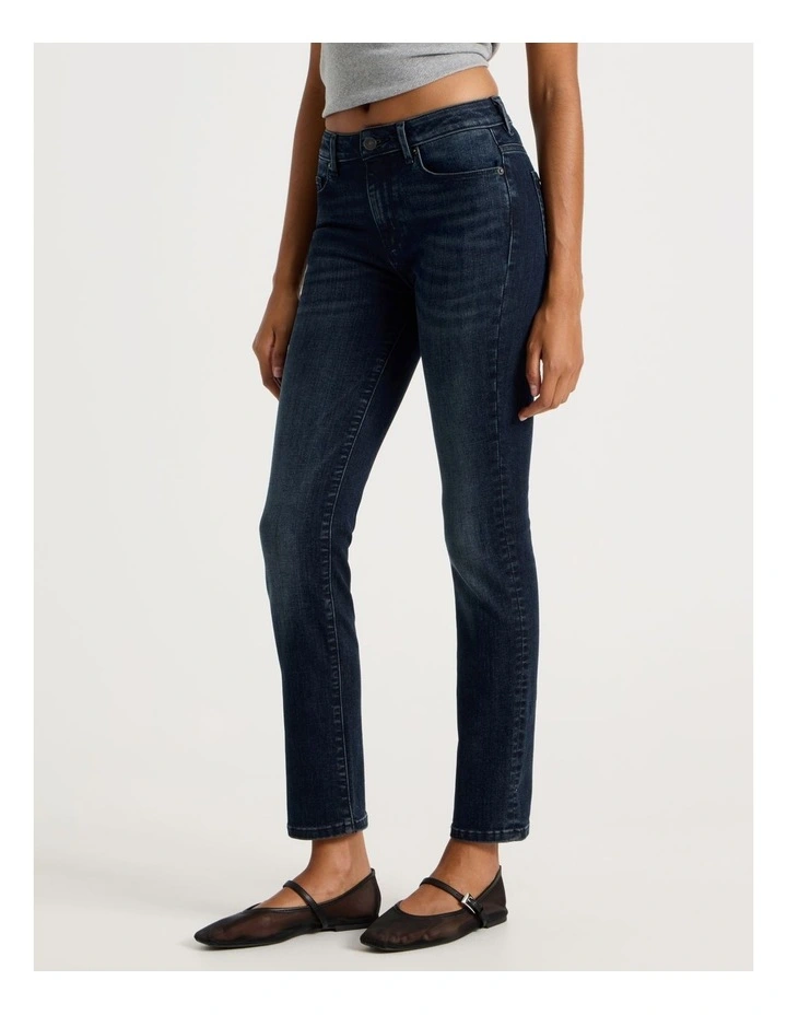 Slim Mid Rise Jean in Blue Black image 4