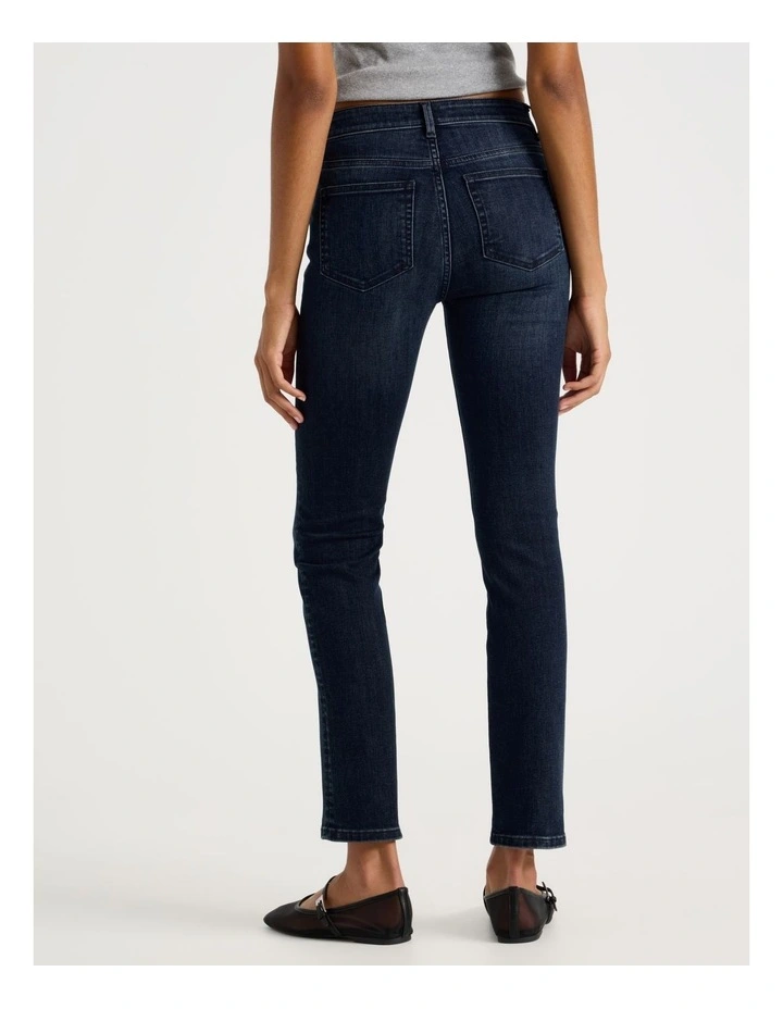 Slim Mid Rise Jean in Blue Black image 5