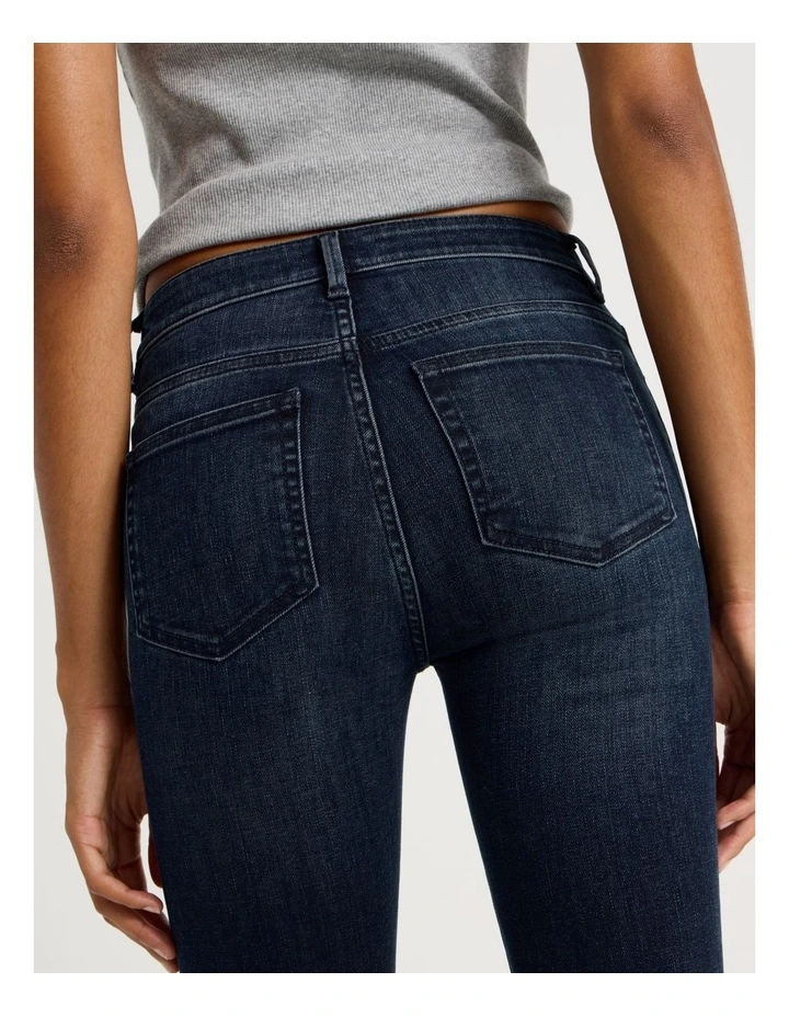Slim Mid Rise Jean in Blue Black image 6