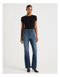Skinny Bootcut High Rise Jeans in Dark Indigo
