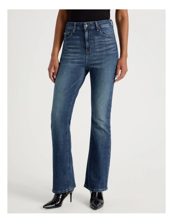 Skinny Bootcut High Rise Jeans in Dark Indigo image 2