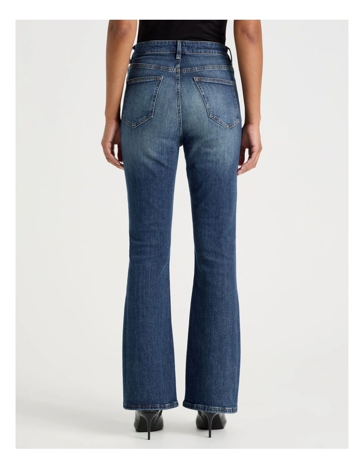 Skinny Bootcut High Rise Jeans in Dark Indigo image 4