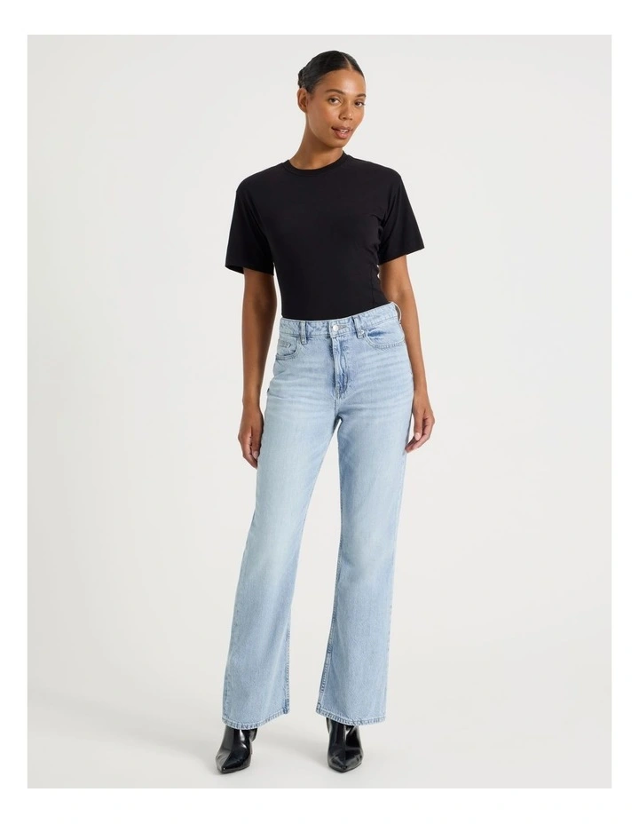 Flare High Rise Jeans in Light Wash image 1