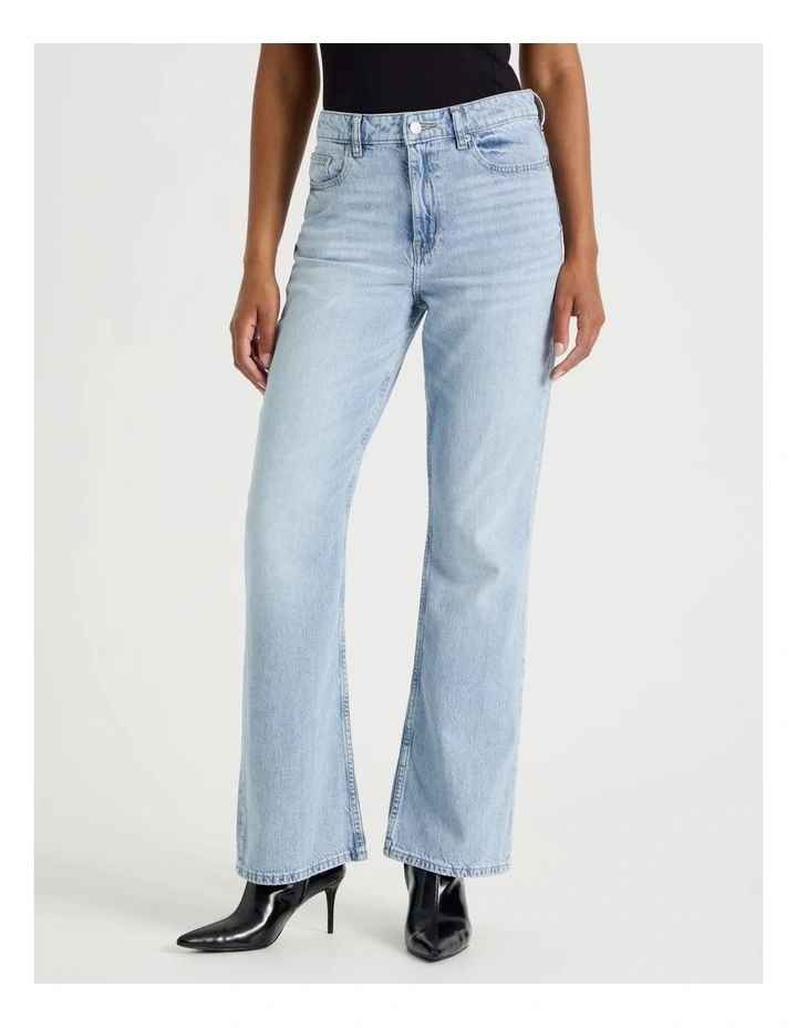 Flare High Rise Jeans in Light Wash image 2