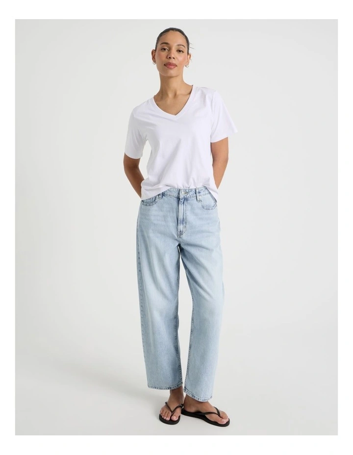 Barrel Mid Rise Jean in Light Wash image 1