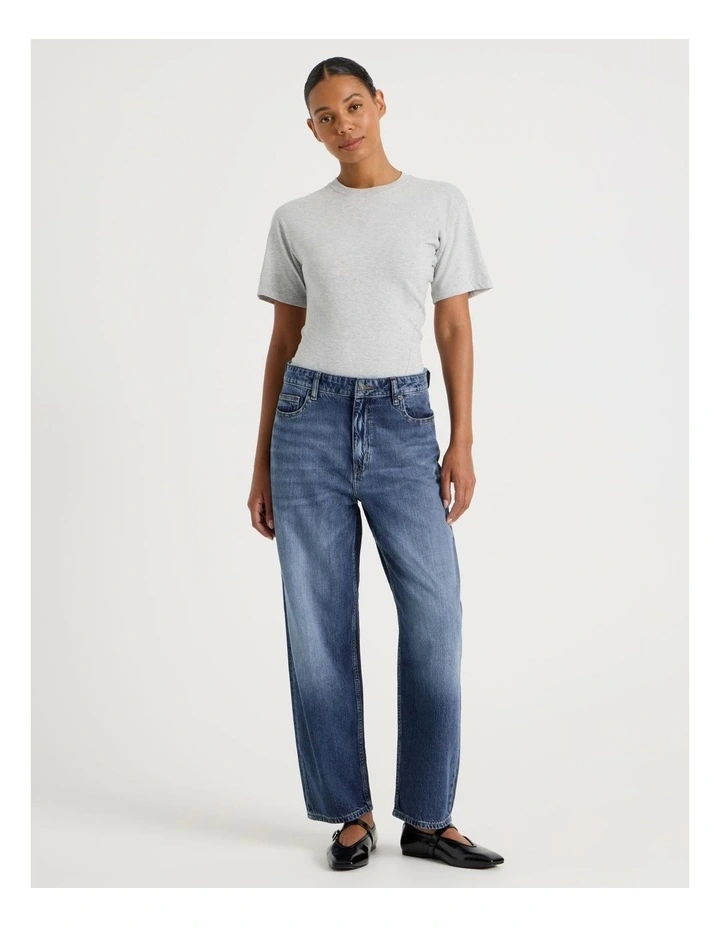 Barrel Mid Rise Jean In Dark Indigo image 1