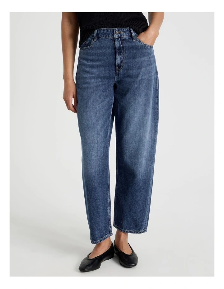 Barrel Mid Rise Jean In Dark Indigo image 2