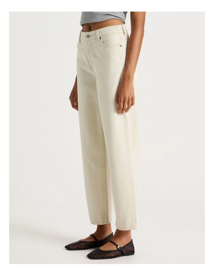 Barrel Mid Rise Jean in Ecru image 2