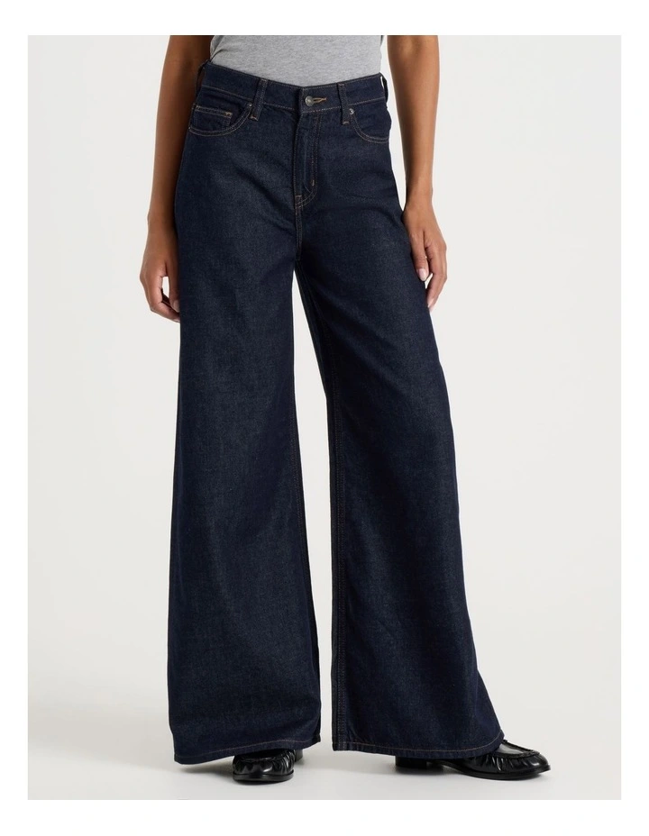 Wider Leg High Rise Jean In Rinse image 2