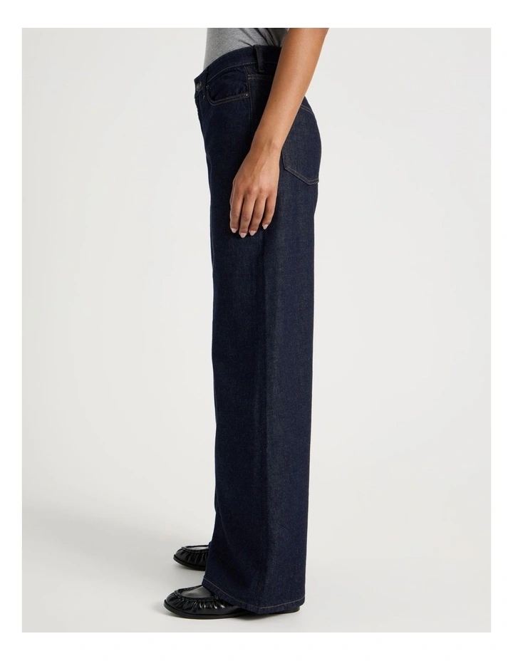 Wider Leg High Rise Jean In Rinse image 4