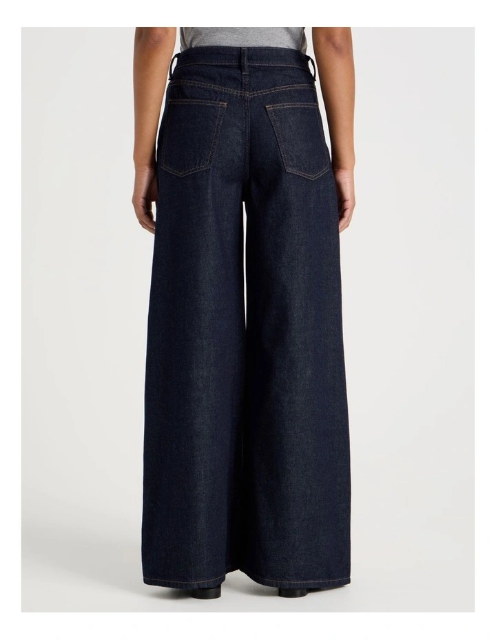 Wider Leg High Rise Jean In Rinse image 5