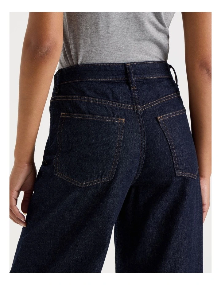 Wider Leg High Rise Jean In Rinse image 6