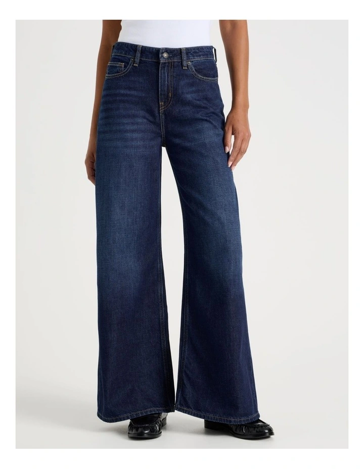 Wider Leg High Rise Jean In Dark Indigo image 2