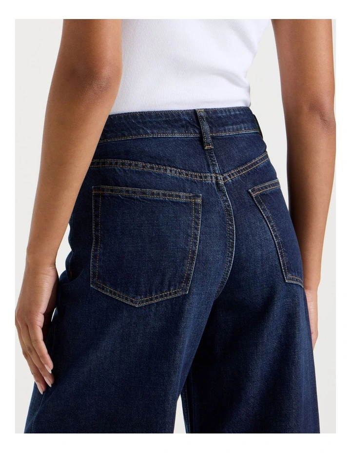 Wider Leg High Rise Jean In Dark Indigo image 5