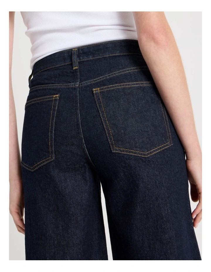 Wide Leg Cuffed Jean in Rinse image 7