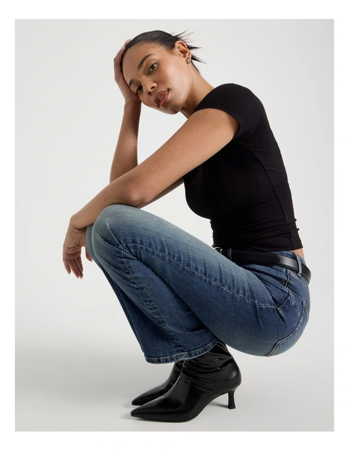 Sculpt Bootcut Mid Rise Jeans in Dark Wash image 2