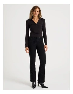 Sculpt Bootcut Mid Rise Jeans in Black