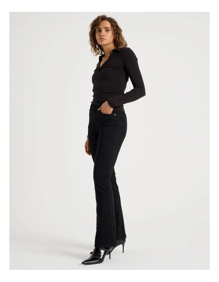 Sculpt Bootcut Mid Rise Jeans in Black image 3