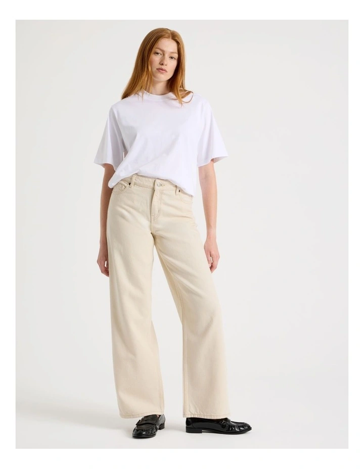 Relaxed Low Rise Jean in Ecru image 3