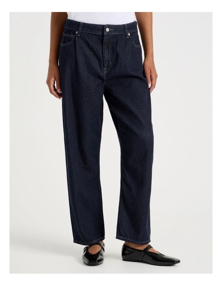 Pleated Loose Jean in Rinse image 2