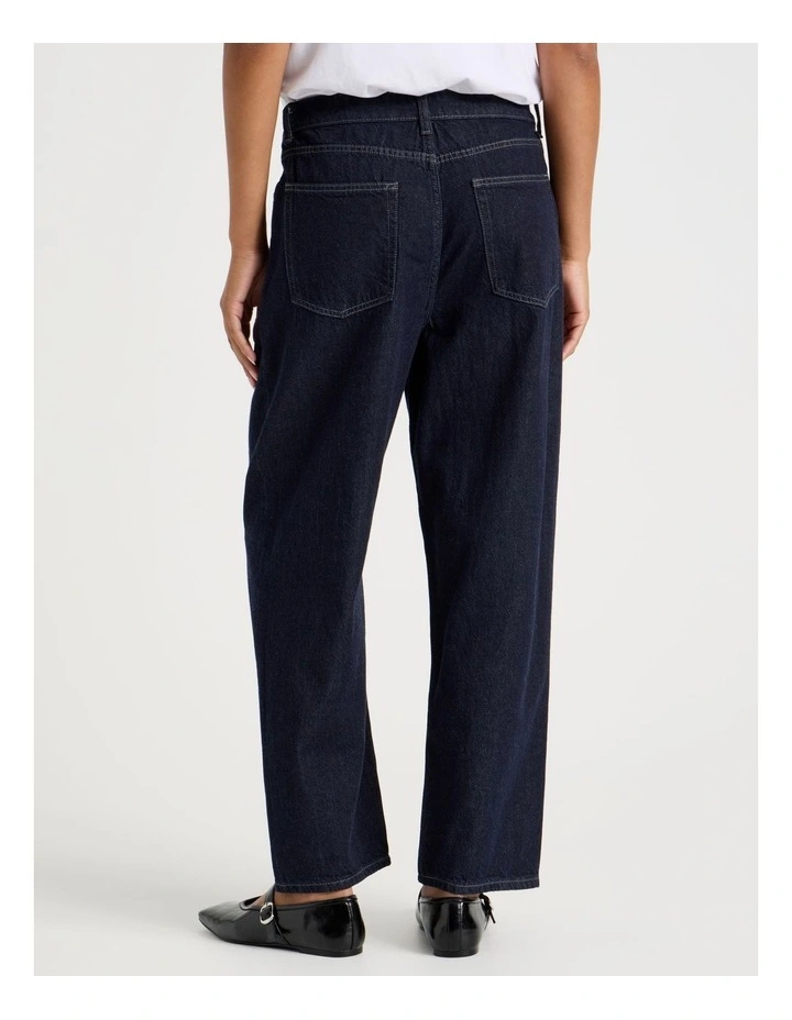 Pleated Loose Jean in Rinse image 4