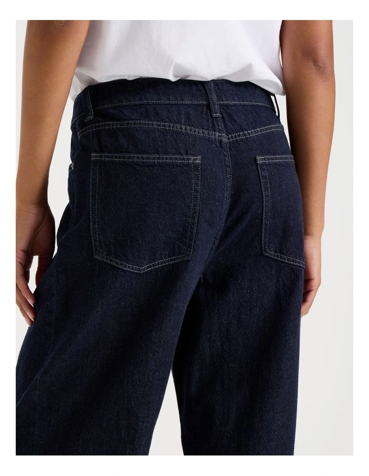 Pleated Loose Jean in Rinse image 5