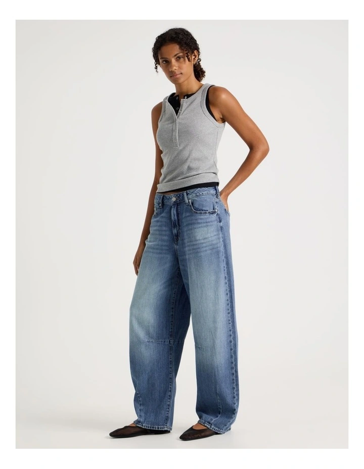 Baggy Balloon Jean In Medium Indigo image 1